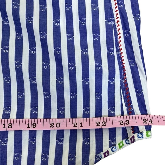 Robert Graham Men's Freshly Laundered Shirt Blue & White Striped Patchwork Sz L - Picture 12 of 16